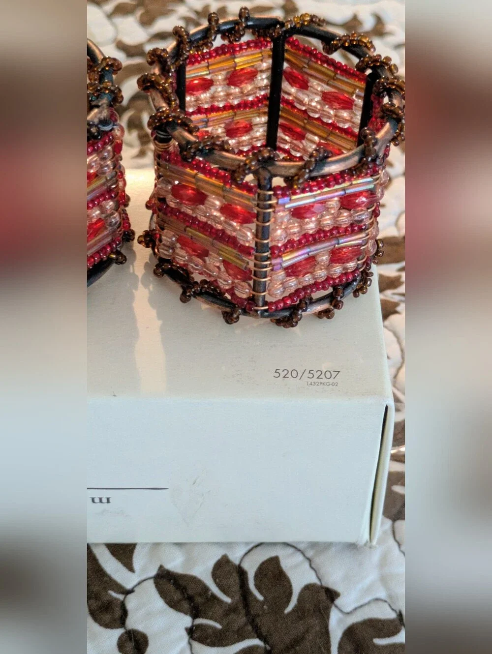 Pier 1 Moroccan Beaded Napkin Rings – Set of 4 (New) Elegant Moroccan-style bead